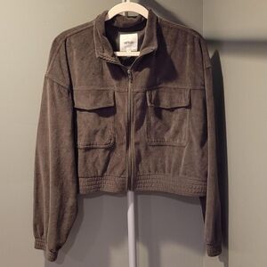 Aerie Dark Brown Corduroy Utility Jacket